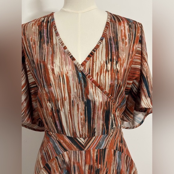 Soft Surroundings Dress Size Medium Flutter Sleeve. Asymmetric hemline. Feminine - Picture 4 of 9